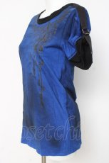 画像2: ALGONQUINS / ラメptカットソー F 青×黒 Y-26-03-09-148-AL-TO-SZ-ZY (2)