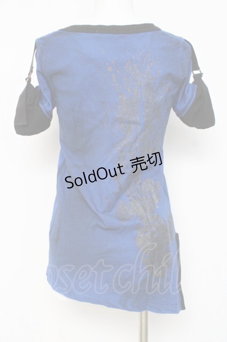 画像3: ALGONQUINS / ラメptカットソー F 青×黒 Y-26-03-09-148-AL-TO-SZ-ZY (3)