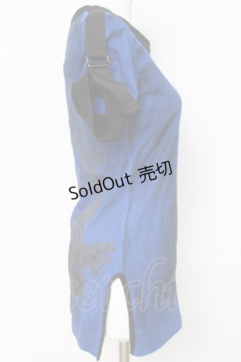 画像4: ALGONQUINS / ラメptカットソー F 青×黒 Y-26-03-09-148-AL-TO-SZ-ZY (4)