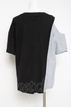 画像2: NieR Clothing / 変則ブロッキングTシャツ F 黒 Y-26-03-09-157-PU-TO-SZ-ZY