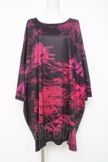 画像1: NieR Clothing / HEART BEAT×彼岸花 STRETCH CUTSEW F 黒×ピンク Y-26-03-09-159-PU-TO-SZ-ZY (1)