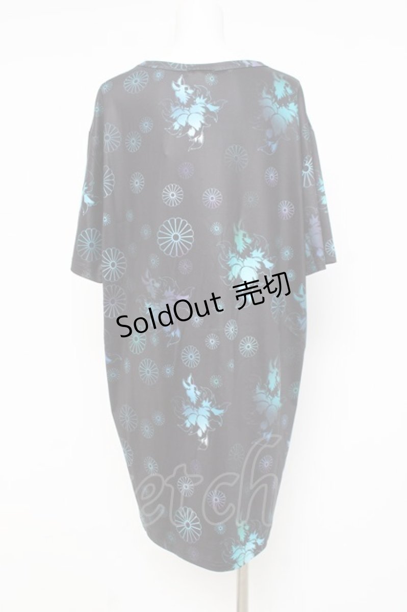 画像2: NieR Clothing / BIG CUTSEW【九尾】 F 黒×青 Y-26-03-09-160-PU-TS-SZ-ZY (2)