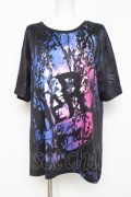 NieR Clothing / GRAPHIC T SHIRT F 黒×青 Y-26-03-09-164-PU-TS-SZ-ZY