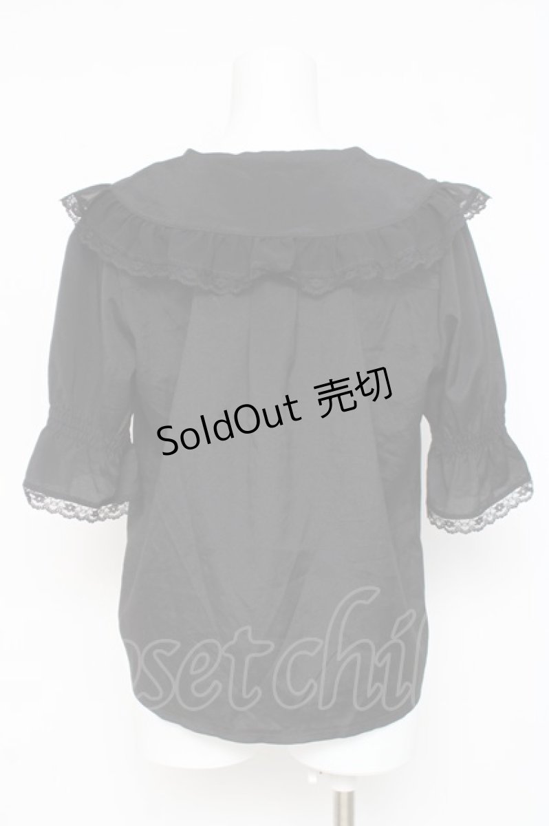 画像2: axes femme POETIQUE / ビックカラーパフブラウス M 黒 Y-26-03-09-018-AX-BL-SZ-ZY (2)