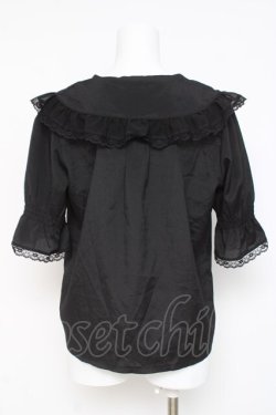 画像2: axes femme POETIQUE / ビックカラーパフブラウス M 黒 Y-26-03-09-018-AX-BL-SZ-ZY