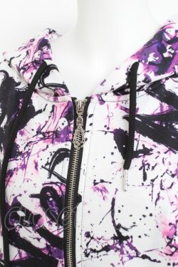 画像3: NieR Clothing / ZIP FOODIE【WHITE CRASH】 F 白×パープル Y-26-03-09-173-PU-TO-SZ-ZY