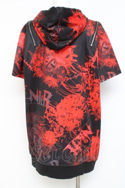 画像2: NieR Clothing / 2WAY OFF-Shoulder ZIP PARKA【彼岸花赤】 F 黒×赤 Y-26-03-09-174-PU-TO-SZ-ZY