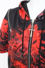 画像3: NieR Clothing / 2WAY OFF-Shoulder ZIP PARKA【彼岸花赤】 F 黒×赤 Y-26-03-09-174-PU-TO-SZ-ZY (3)