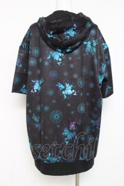 画像2: NieR Clothing / HALF SLEEVE ZIP OUTER 【九尾】 F 黒×青 Y-26-03-09-178-PU-TO-SZ-ZY