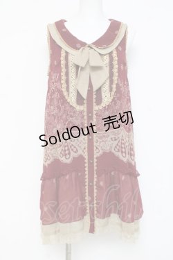 画像1: axes femme / レース柄ボウタイチュニ  ワイン Y-26-03-09-180-AX-OP-SZ-ZY