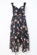 axes femme / チューリップ柄イレヘムワンピース M 紺 Y-26-03-09-181-AX-OP-SZ-ZY