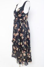 画像2: axes femme / チューリップ柄イレヘムワンピース M 紺 Y-26-03-09-181-AX-OP-SZ-ZI (2)