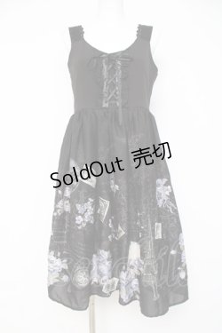 画像1: axes femme / パリトラベル柄ワンピース M 黒 Y-26-03-09-182-AX-OP-SZ-ZY