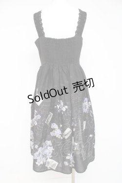 画像2: axes femme / パリトラベル柄ワンピース M 黒 Y-26-03-09-182-AX-OP-SZ-ZY