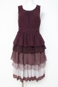 axes femme / グラデーションティアードワンピース  ワイン Y-26-03-09-184-AX-OP-SZ-ZY