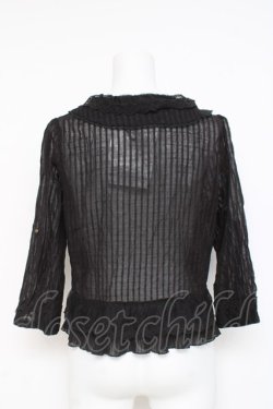 画像2: axes femme / ショールカラーコットンボレロ M 黒 Y-26-03-09-020-AX-TO-SZ-ZY