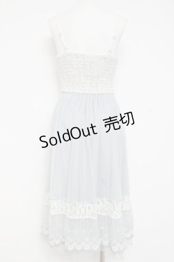 画像2: axes femme / お花チュール使いワンピース  サックス Y-26-03-09-194-AX-OP-SZ-ZY