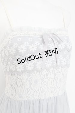 画像3: axes femme / お花チュール使いワンピース  サックス Y-26-03-09-194-AX-OP-SZ-ZY