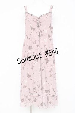 画像1: axes femme / バタフライチュールノースリーブワンピース M ピンク Y-26-03-09-198-AX-OP-SZ-ZY