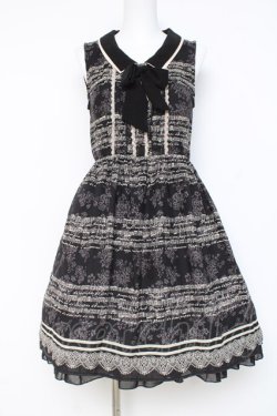 画像1: axes femme / 音符柄シフォンワンピース M 黒 Y-26-03-09-199-AX-OP-SZ-ZY