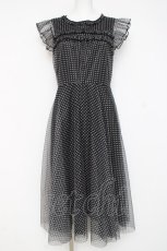 画像1: axes femme / プリントチュールワンピース M 黒 Y-26-03-09-203-AX-OP-SZ-ZY (1)