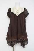 axes femme / ストライプシフォンチュニ M 茶 Y-26-03-09-204-AX-OP-SZ-ZY