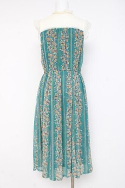 画像2: axes femme / フラワーパターンノースリワンピース M グリーン Y-26-03-09-205-AX-OP-SZ-ZY