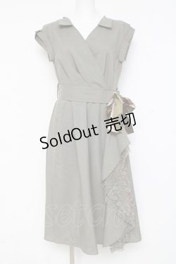 画像1: axes femme / ラップ風シャツワンピース M カーキ Y-26-03-09-208-AX-OP-SZ-ZY