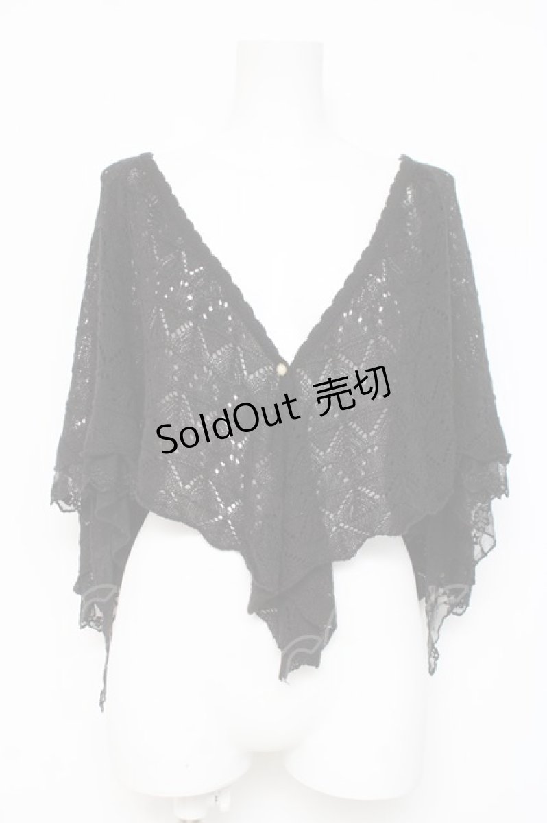 画像1: axes femme / レース重ねケープトッパー M 黒 Y-26-03-09-023-AX-TO-SZ-ZS (1)