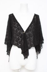 画像1: axes femme / レース重ねケープトッパー M 黒 Y-26-03-09-023-AX-TO-SZ-ZS (1)