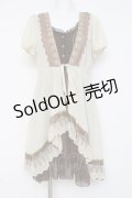 axes femme / はしごレース使い重ね着チュニック M 茶 Y-26-03-09-210-AX-TO-SZ-ZY