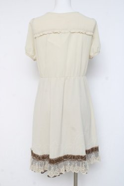 画像2: axes femme / はしごレース使い重ね着チュニック M 茶 Y-26-03-09-210-AX-TO-SZ-ZY