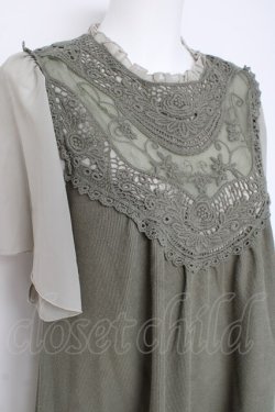 画像3: axes femme / ヨークレースカットチュニック M カーキ Y-26-03-09-211-AX-OP-SZ-ZY
