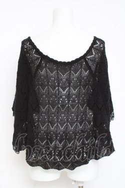 画像2: axes femme / レース重ねケープトッパー M 黒 Y-26-03-09-023-AX-TO-SZ-ZY