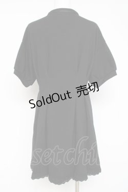 画像2: axes femme POETIQUE / 編み上げ半袖ワンピース  黒 Y-26-03-09-212-AX-OP-SZ-ZY