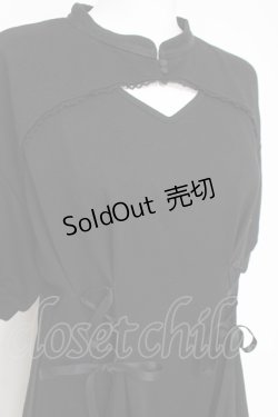 画像3: axes femme POETIQUE / 編み上げ半袖ワンピース  黒 Y-26-03-09-212-AX-OP-SZ-ZY