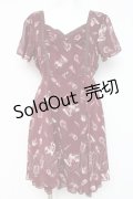 axes femme / コスメ柄ワンピース  ワイン Y-26-03-09-213-AX-OP-SZ-ZY