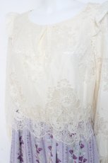 画像3: axes femme / 花ストライプ柄ドッキングワンピース M ラベンダー Y-26-03-09-216-AX-OP-SZ-ZI (3)