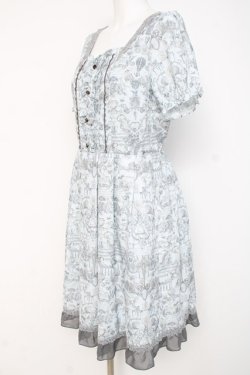 画像2: axes femme / アンティーク柄ワンピース M サックス Y-26-03-09-217-AX-OP-SZ-ZY