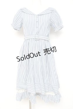 画像1: axes femme POETIQUE / ストライプレイヤード風ワンピース M サックス Y-26-03-09-218-AX-OP-SZ-ZY