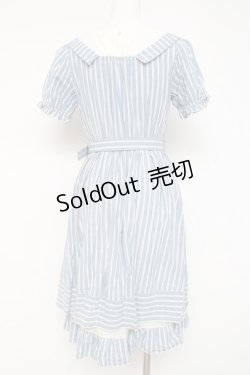 画像2: axes femme POETIQUE / ストライプレイヤード風ワンピース M サックス Y-26-03-09-218-AX-OP-SZ-ZY