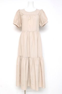 画像1: axes femme POETIQUE / ティアードロングワンピース M ベージュ Y-26-03-09-220-AX-OP-SZ-ZY