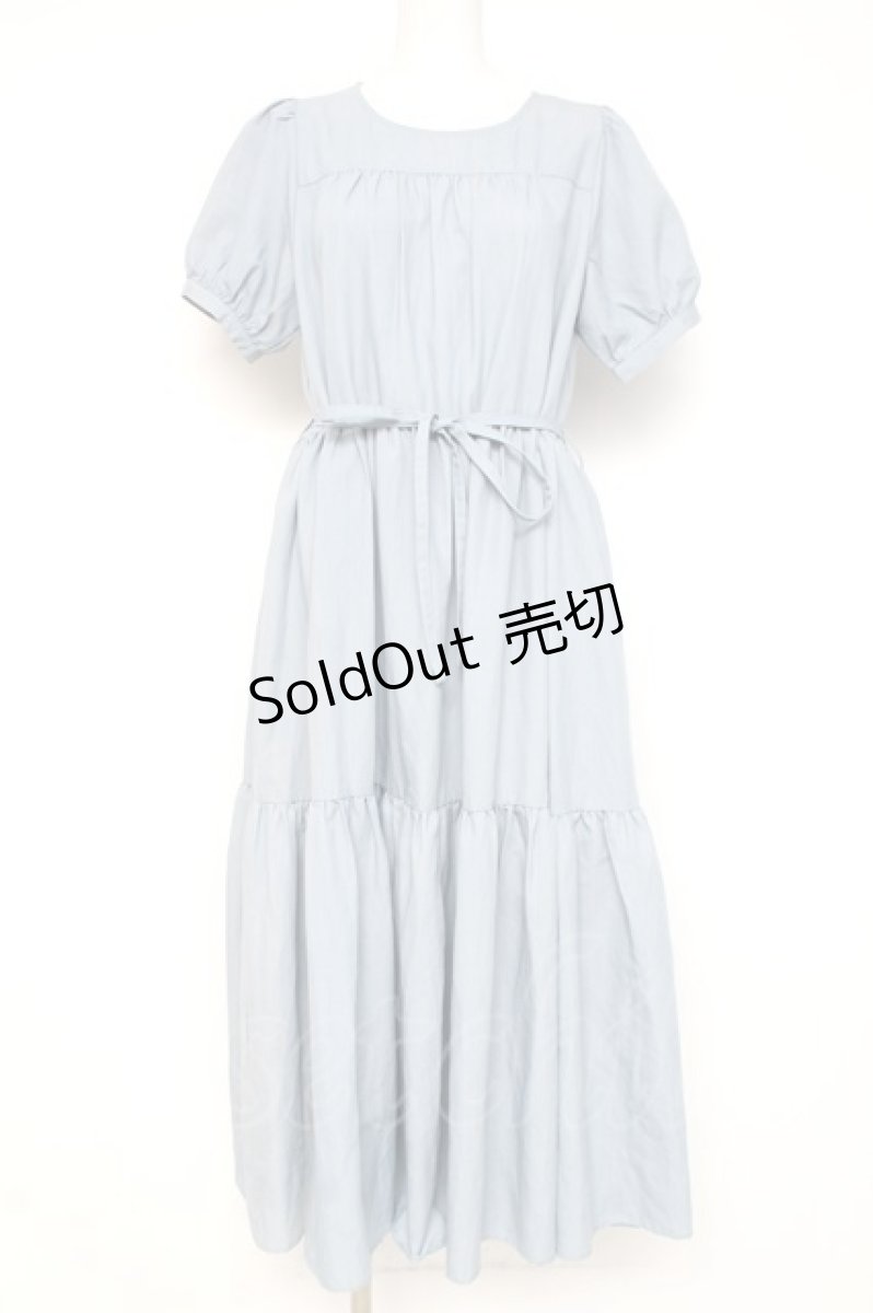 画像1: axes femme POETIQUE / ティアードロングワンピース M サックス Y-26-03-09-221-AX-OP-SZ-ZI (1)