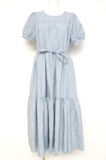 画像1: axes femme POETIQUE / ティアードロングワンピース M サックス Y-26-03-09-221-AX-OP-SZ-ZI (1)