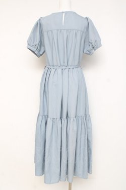 画像2: axes femme POETIQUE / ティアードロングワンピース M サックス Y-26-03-09-221-AX-OP-SZ-ZY