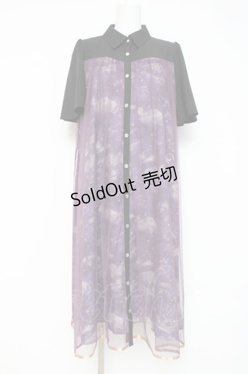 画像1: axes femme / 夏の星空チュールシャツワンピース F パープル Y-26-03-09-222-AX-OP-SZ-ZY (1)