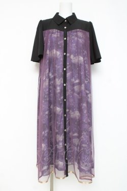 画像1: axes femme / 夏の星空チュールシャツワンピース F パープル Y-26-03-09-222-AX-OP-SZ-ZY