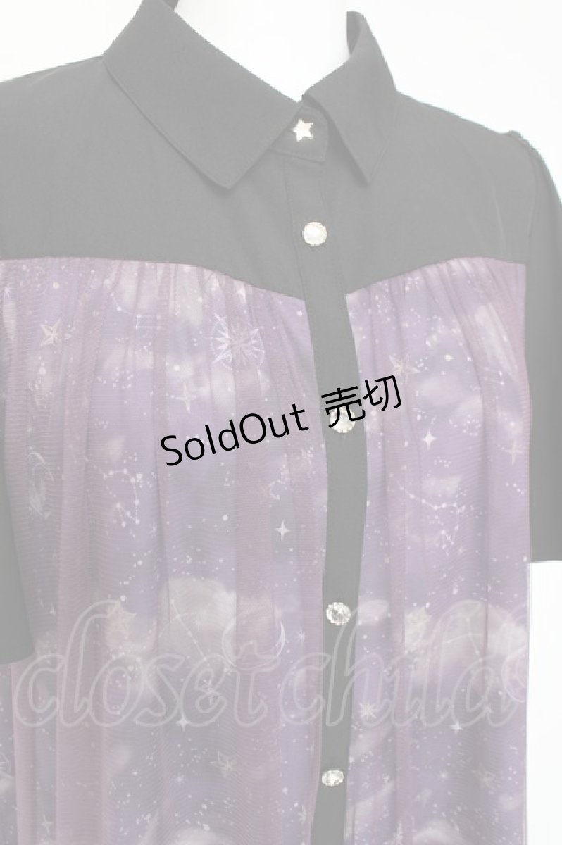 画像4: axes femme / 夏の星空チュールシャツワンピース F パープル Y-26-03-09-222-AX-OP-SZ-ZY (4)