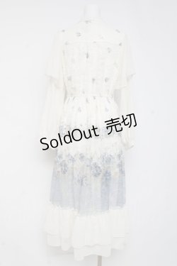 画像3: axes femme / フラワーパネルプリントレースワンピース F サックス Y-26-03-09-227-AX-OP-SZ-ZY