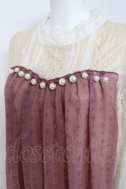 画像3: axes femme / レース×プリントチュニ  ピンク Y-26-03-09-228-AX-OP-SZ-ZY